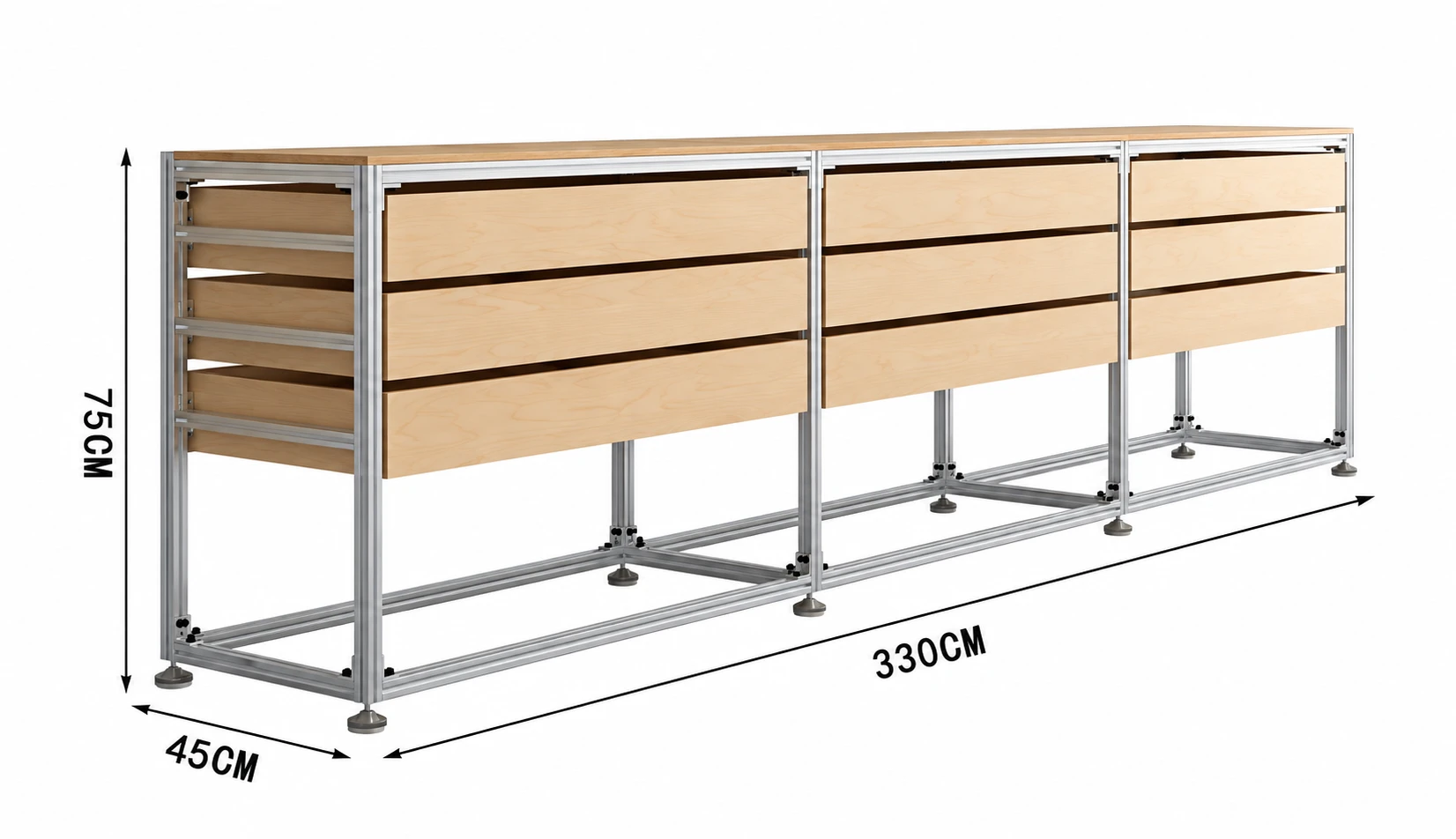 ANBAK long modular drawer system